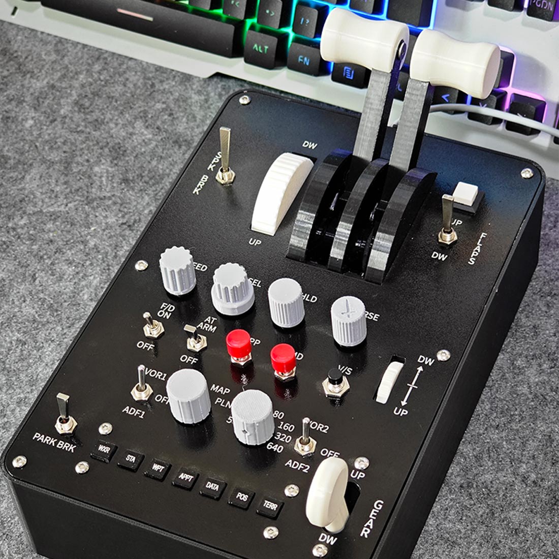 Dual Throttle Axis Flight Simulator Throttle Quadrant With Reverse Thr dual-throttle-axis-flight-simulator-throttle-quadrant-with-reverse-thr